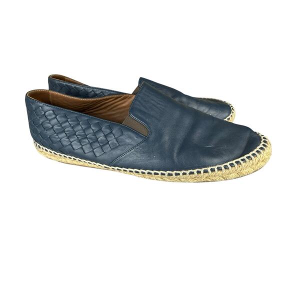 Bottega Veneta Gala Blue Leather Espadrilles Woven Slip-On Shoes Size 42 Men - Picture 6 of 11